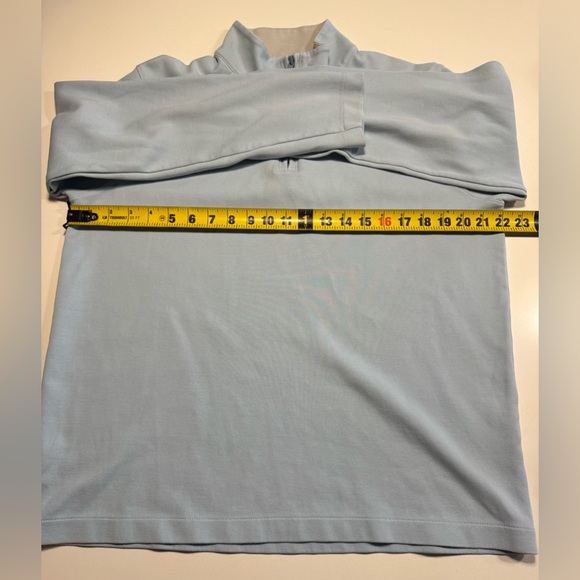 BONOBOS Men Size L Blue Quarter Zip Sweatshirt Long Sleeve Cotton Blend Slim Fit - Picture 5 of 7